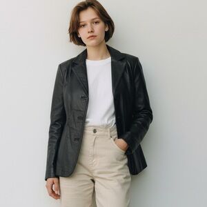 Sienna Studio Black Leather Blazer